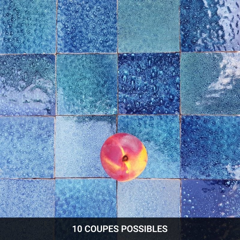 Carrelage - Véritable Zellige de Fès - Bleu Bubble -