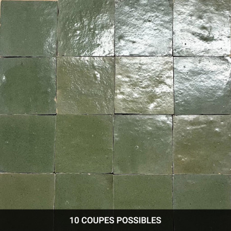Carrelage Zellige de Fès - Vert Sauge -