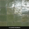 Carrelage Zellige de Fès - Vert Sauge - Carrelage Zellige de Fès - Vert Sauge -
