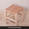 Tabouret Bohème - Cuir Serré - 30/30cm - Hauteur S/M - Tabouret Bohème - Cuir Serré - 30/30cm - Hauteur S/M -