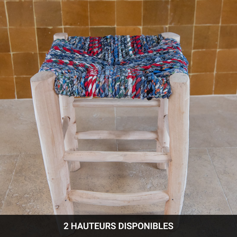Tabouret Bohème - Coloré - 30/30cm - Hauteur S/M -