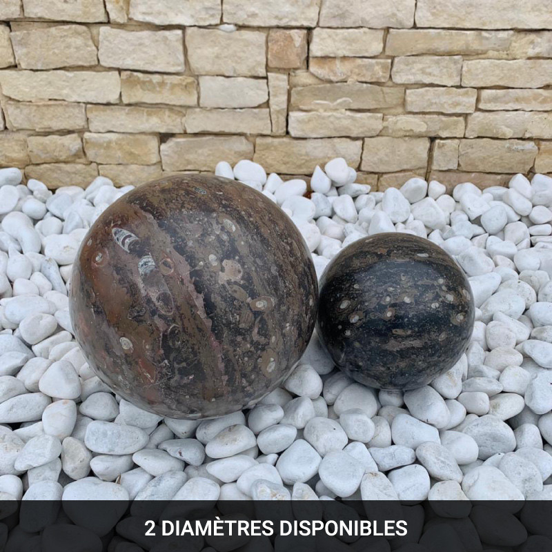 Boule Marbre Vert Fossile - S / M -