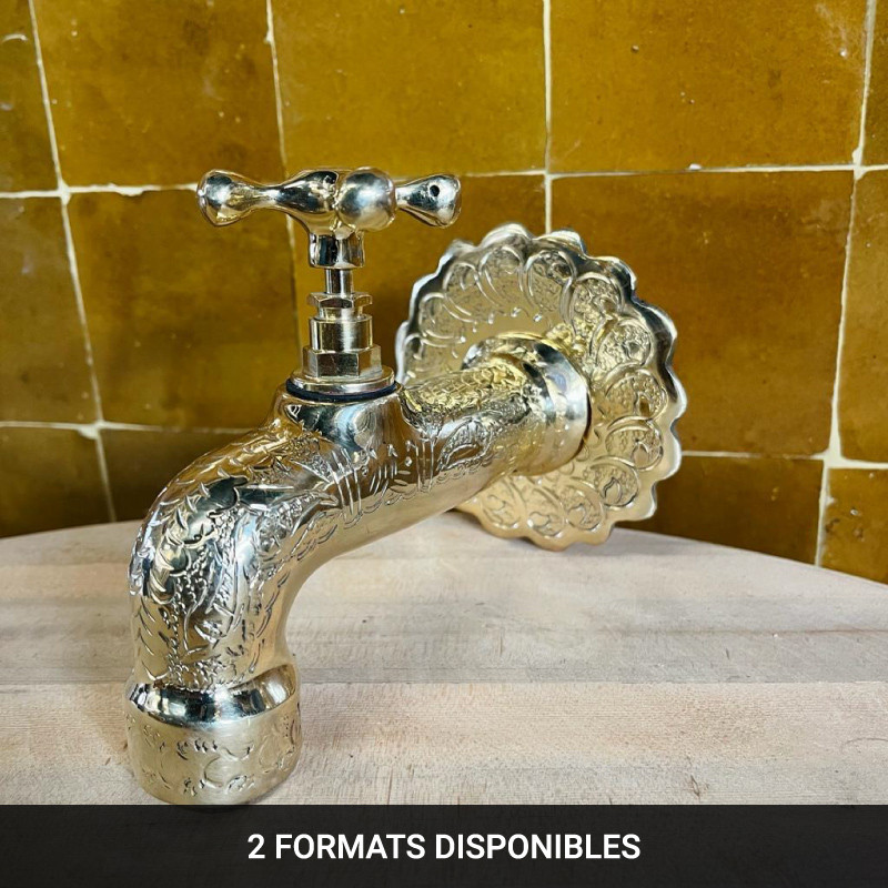 Robinet Artisanal - Laiton ciselé - Bec droit - Plusieurs tailles disponibles -