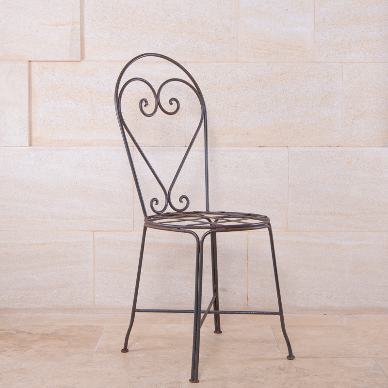 Chaise en fer forgé - Cœur -