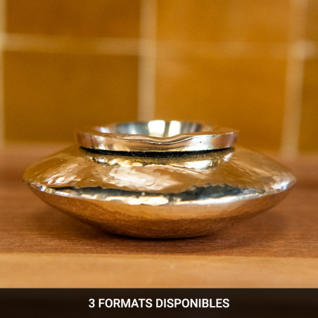 Cendrier Laiton - Soucoupe - ≈d9x3,5cm - Martelé -