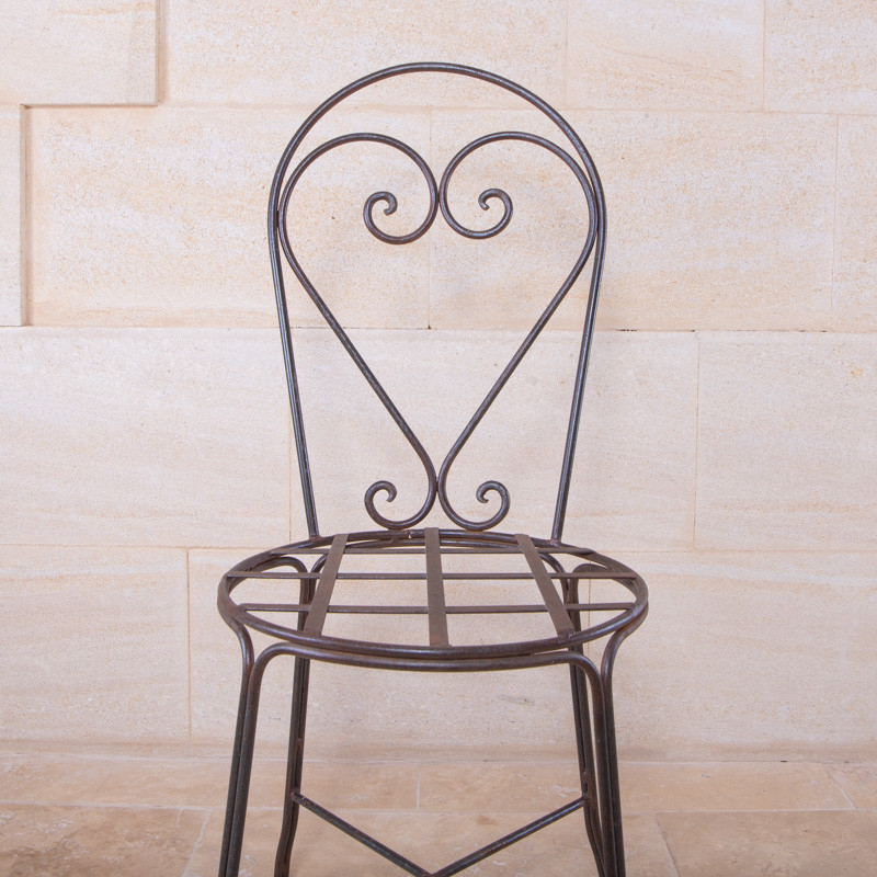 Chaise en fer forgé - Cœur -