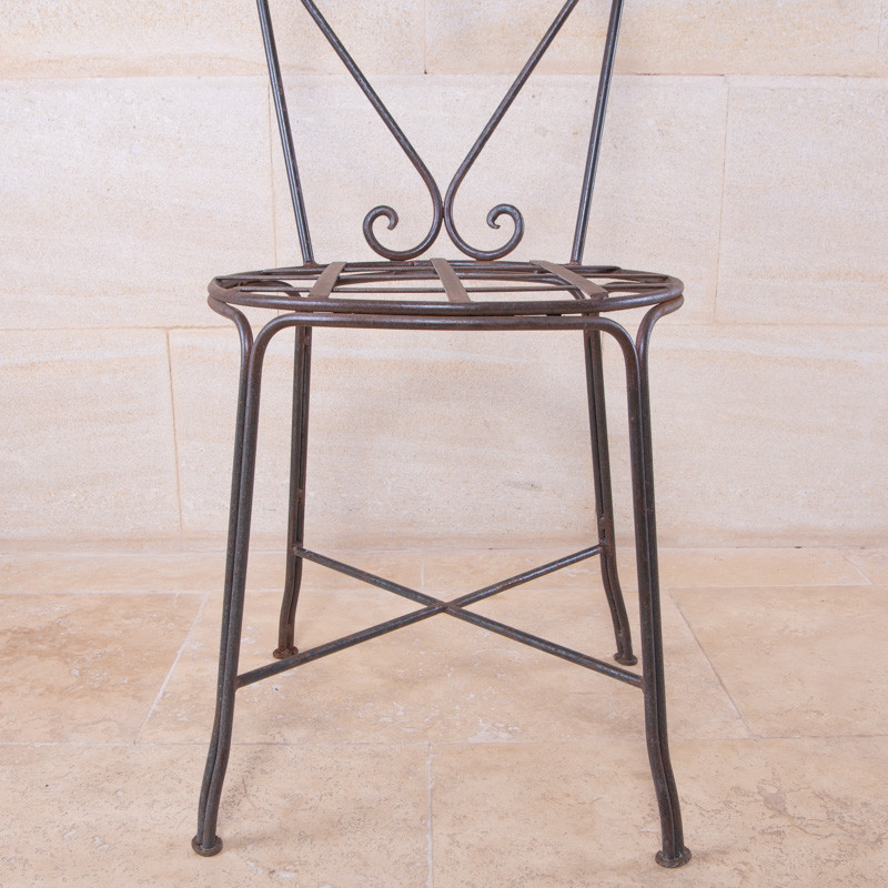 Chaise en fer forgé - Cœur -