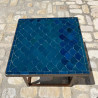 Table Basse - Zellige - Ecaille - Bleu Glaz - 50/50cm - Hauteur 43cm - Table Basse - Zellige - Ecaille - Bleu Glaz - 50/50cm - Hauteur 43cm -