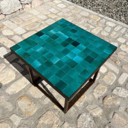 Table Basse - Zellige - Carré - Vert Siam - 50x50cm - Hauteur 43cm -