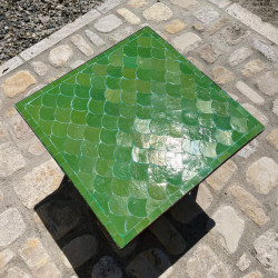 Table Basse - Zellige - Ecaille - Vert Pomme - 50x50cm - Hauteur 43cm -