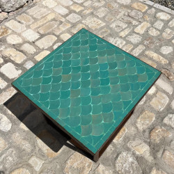 Table Basse - Zellige - Ecaille - Vert Menthe - 50x50cm - Hauteur 43cm -