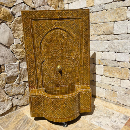 Fontaine Marocaine - Aladin - Miel - 100/60cm - Pompe & Crachoir Laiton -