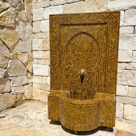 Fontaine Marocaine - Aladin - Miel - 100/60cm - Pompe & Crachoir Laiton -