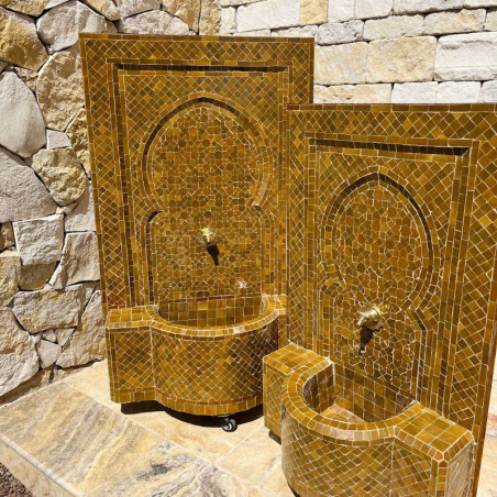 Fontaine Marocaine - Aladin - Miel - 120/80cm - Pompe & Crachoir Laiton -