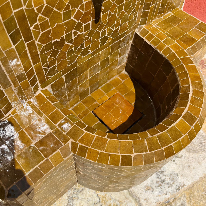 Fontaine Zellige - Aladin - Miel - 120x80cm - Pompe & Crachoir Laiton -