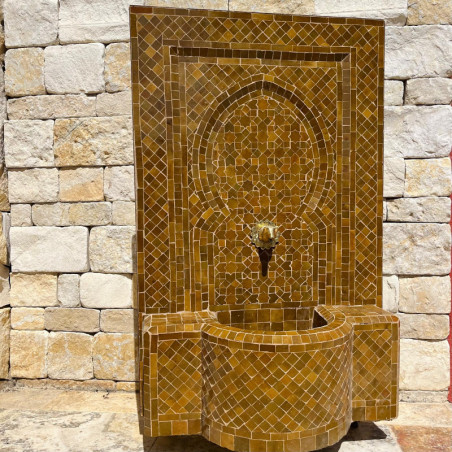 Fontaine Marocaine - Aladin - Miel - 120/80cm - Pompe & Crachoir Laiton -