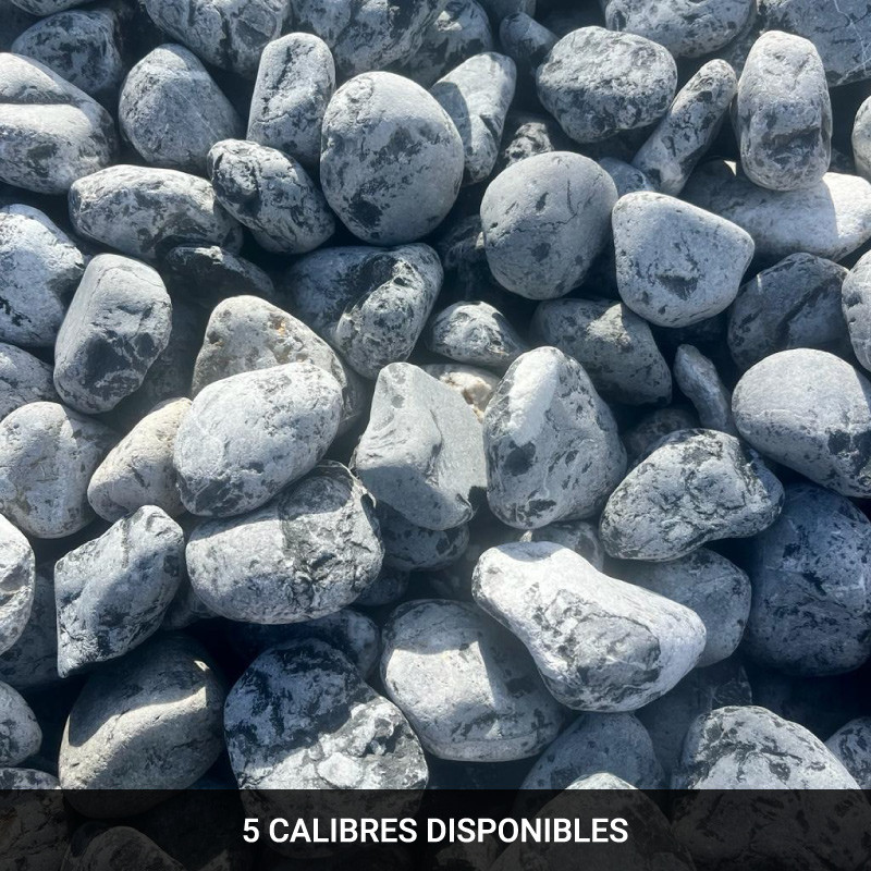 Galet de Marbre Noir Veiné Blanc - Filet de 20 kg -