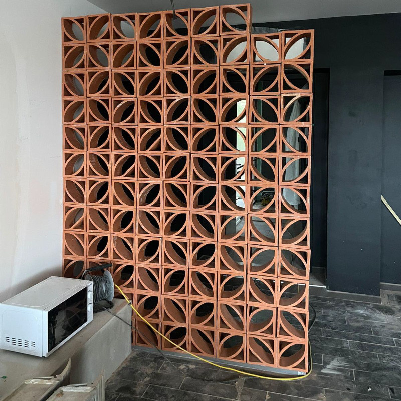 Claustra Terre Cuite - Rosace - 19x19cm - Epaisseur ≈ 6cm -