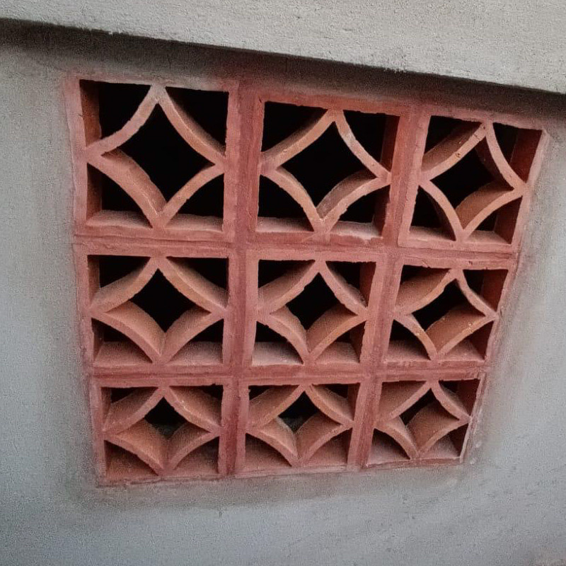 Claustra Terre Cuite - Losange - 19x19cm - Epaisseur ≈ 6cm -