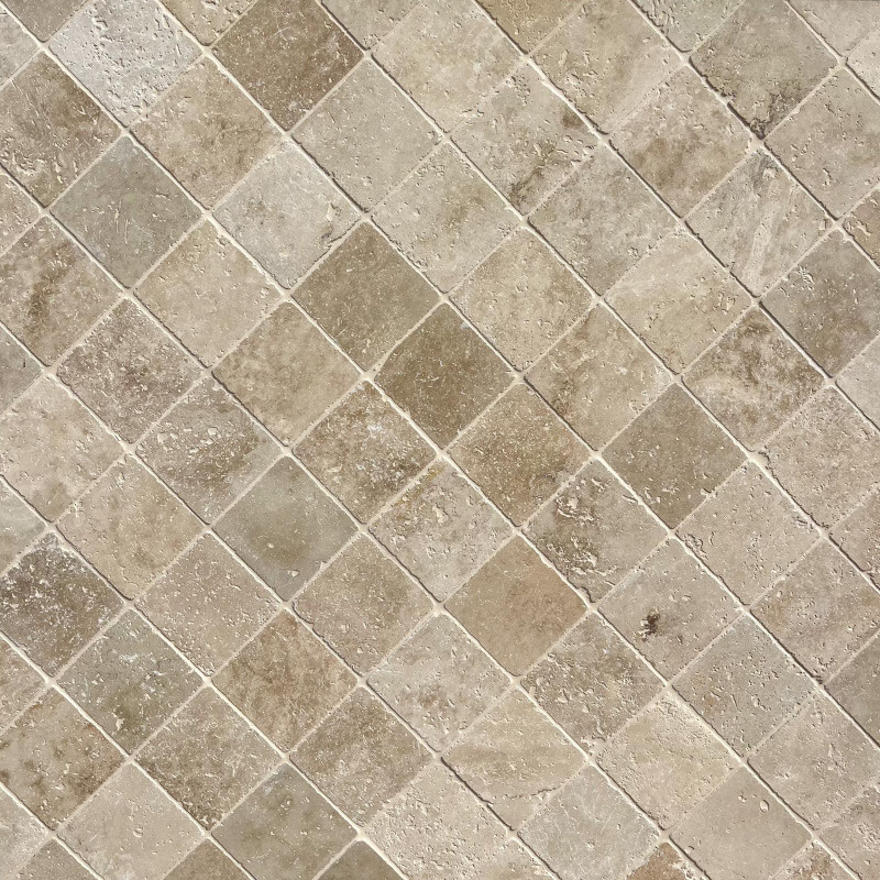 Faïence Travertin Commercial Beige - 10 x10 x 1 cm - Vieillie -