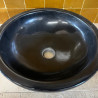 Vasque à poser Marbre Noir - ⌀ 40x15cm - Bol Eclaté -