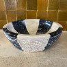 Vasque à poser Marbre Noir & Beige - ⌀ 40x15cm - Bol Eclaté -