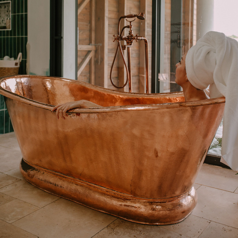 Baignoire en cuivre I - 180x80cm - Hauteur 75cm -