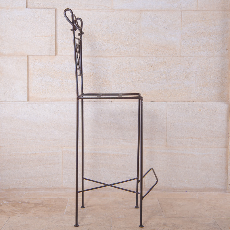Chaise Bar Fer Forgé - Mélissa - Hauteur 65cm -