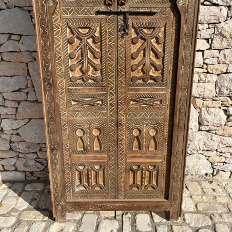 Porte marocaine - Tribal - bois massif de cèdre -