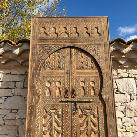 Porte marocaine - Tribal - bois massif de cèdre -