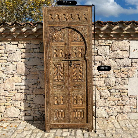 Porte marocaine - Tribal - bois massif de cèdre -