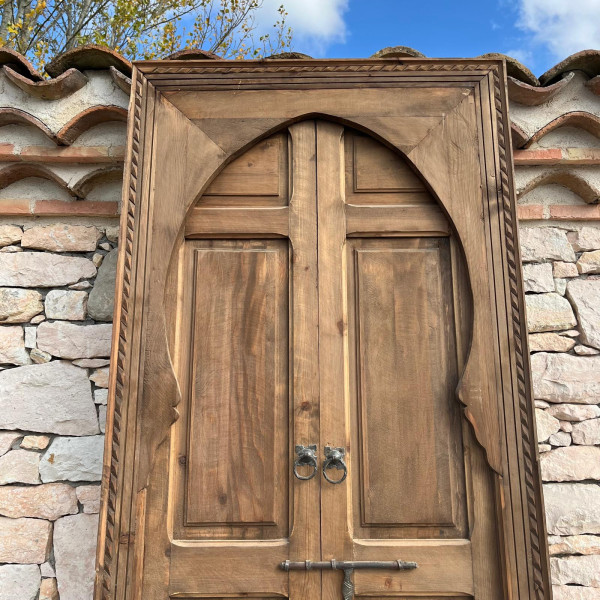 Porte marocaine - Al Bina - bois massif de cèdre -