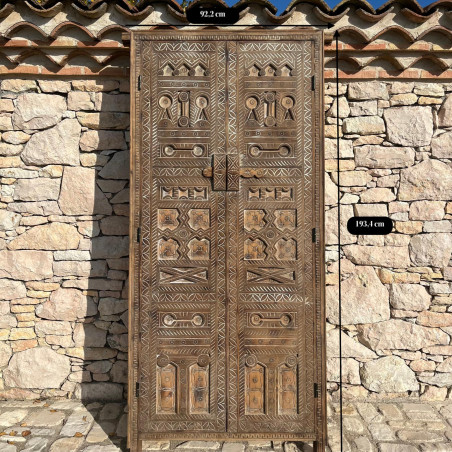 Porte marocaine Berbere - bois de cèdre -