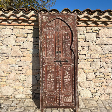 Porte marocaine Ahmar - bois de cèdre -