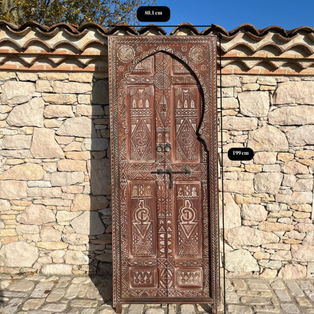 Porte marocaine Ahmar - bois de cèdre -