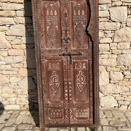 Porte marocaine Ahmar - bois de cèdre -