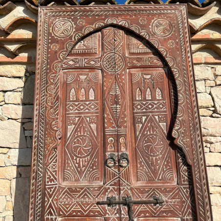 Porte marocaine Ahmar - bois de cèdre -