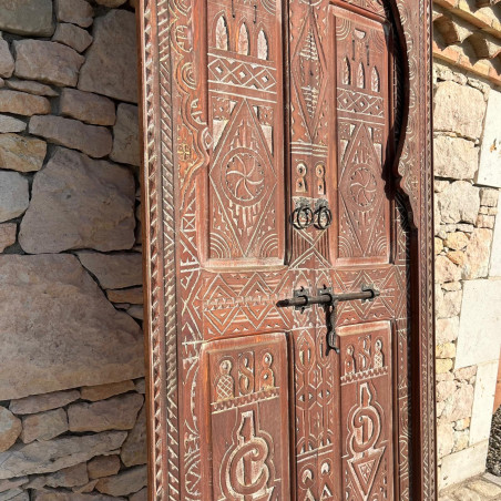 Porte marocaine Ahmar - bois de cèdre -