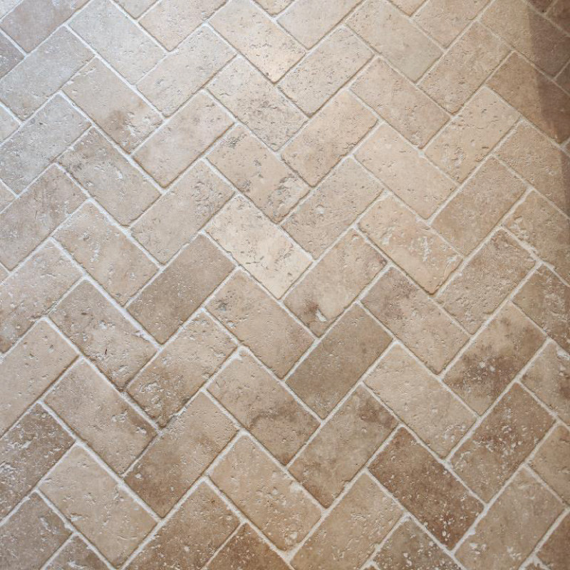 Faïence Travertin Premier choix Light mix Beige - 7,5 x 15 cm - Épaisseur 10mm - Vieillie -