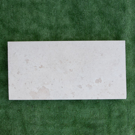 Margelle Travertin Premier choix mix Beige - Bord droit - 61 x 30,5 x 5 cm - Vieillie -