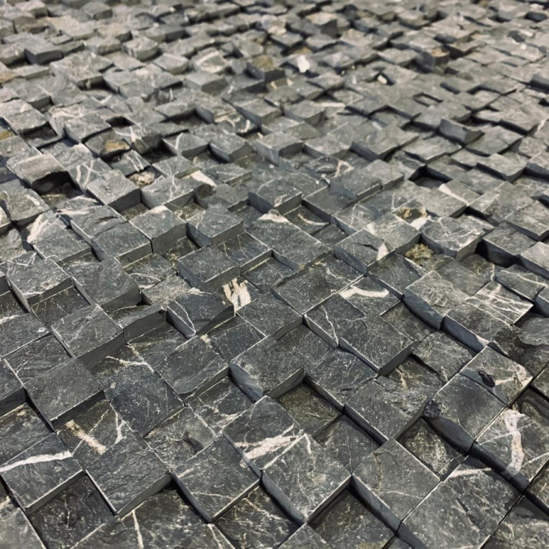 Parement Marbre - Darkstone - 2,5 / 2,5cm - 2cm - Eclaté -