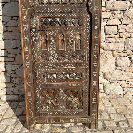 Porte marocaine - Wafra - bois massif de cèdre -