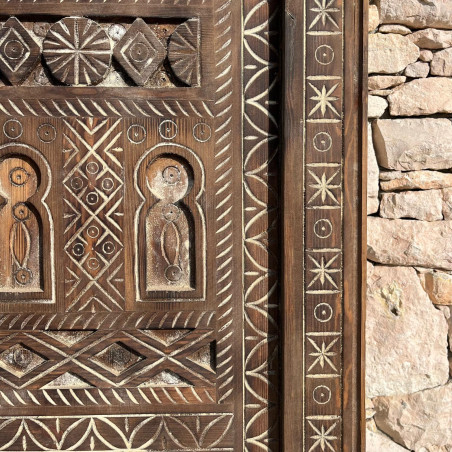 Porte marocaine - Wafra - bois massif de cèdre -