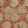 Tomette en terre cuite de réédition - 20x20cm - 20mm - Etoile - Moulée main -