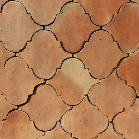 Tomette en terre cuite de réédition - 26x23,5cm - 20mm - Andalouse - Moulée main -