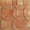 Tomette en terre cuite de réédition - ≈15x15cm + ≈10x25cm - ≈18mm - Juliette - Moulée main -