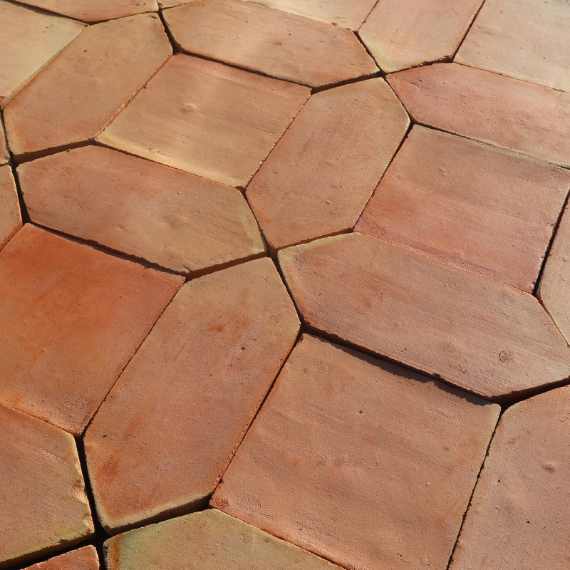 Tomette en terre cuite de réédition - 20mm - Juliette - Moulée main -