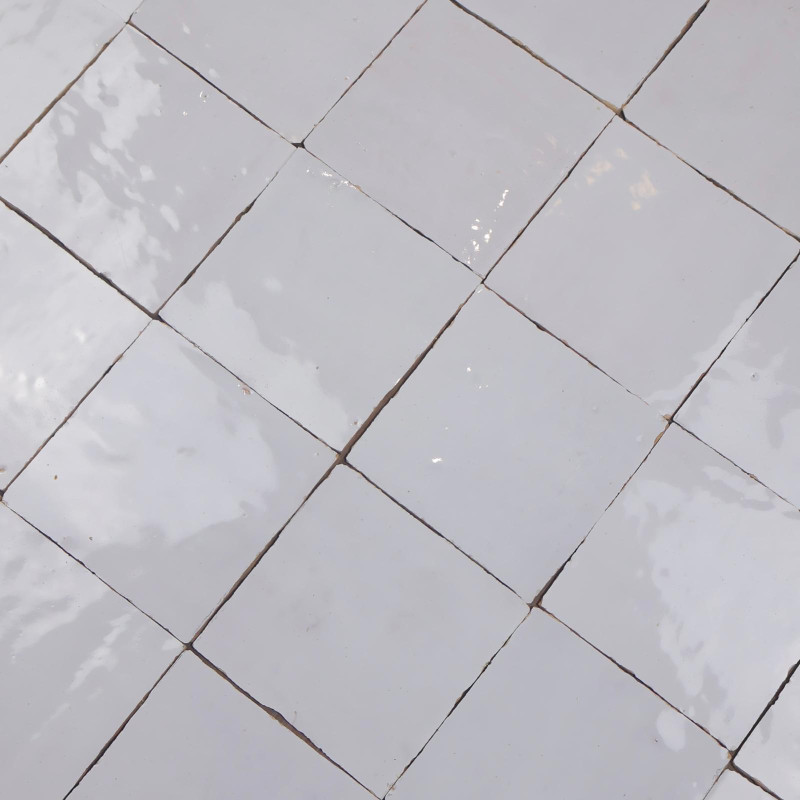Carrelage - Véritable Zellige de Fès - Blanc Neige -
