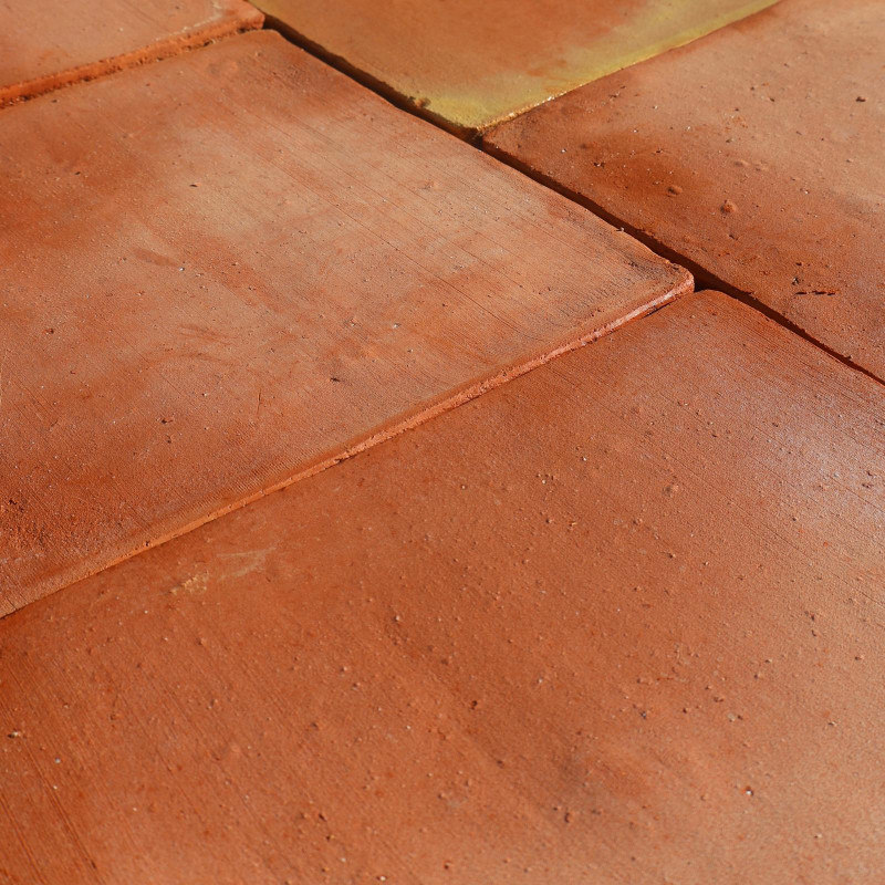 Tomette en terre cuite de réédition - 25x25cm - 20mm - Carré - Moulée main -