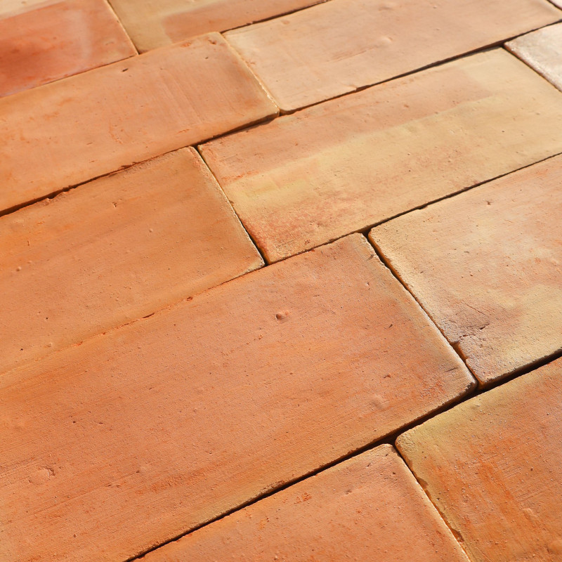 Tomette en terre cuite de réédition - 15x30cm - 20mm - Rectangle - Moulée main -
